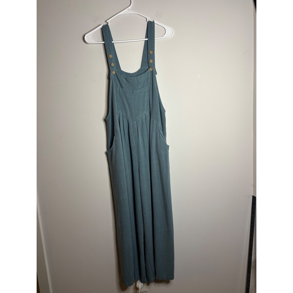 Anrabess Blue Wide Leg Overalls Jumpsuit Womens Size S